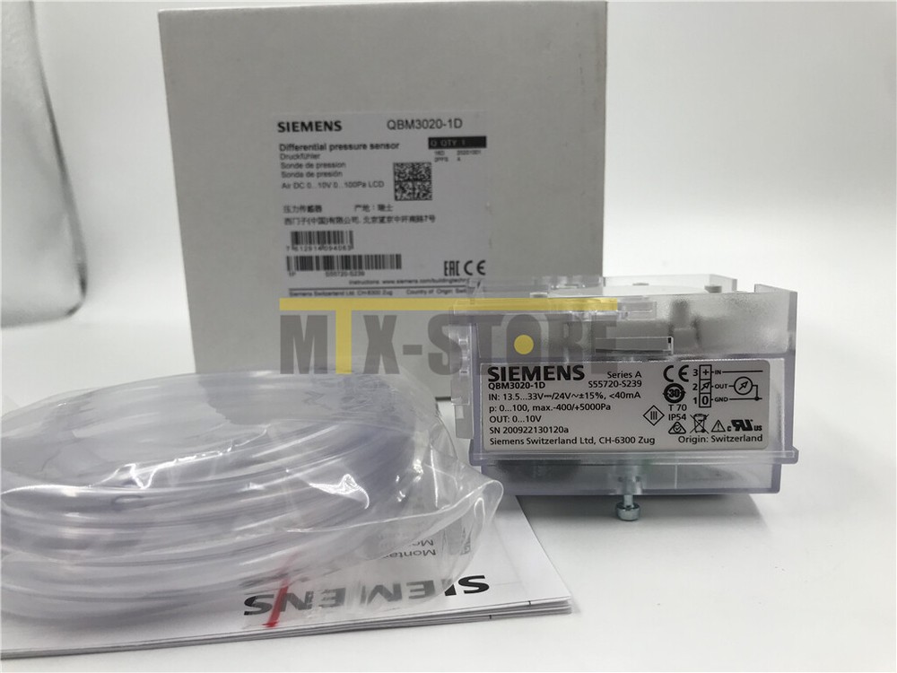 1PC New Siemens QBM3020-1D Air Duct Differential Pressure Sensor QBM3 020-1D