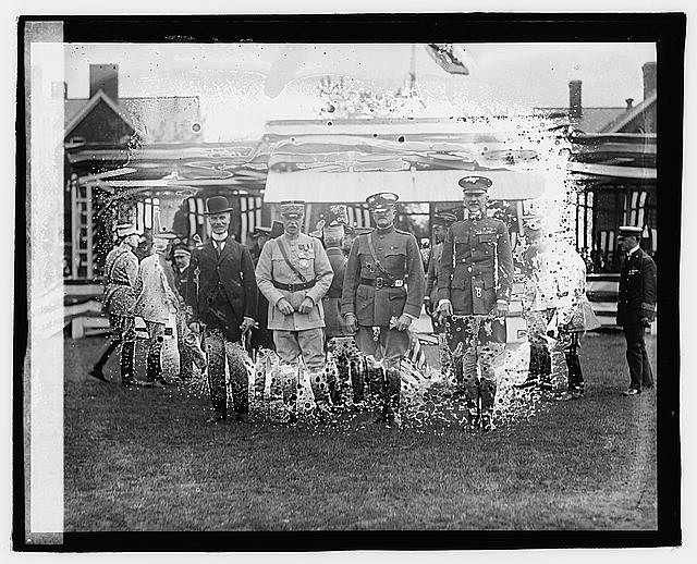 Photo:Bruce de Berne,General Fayolle,Pershing,General March,1920,Military