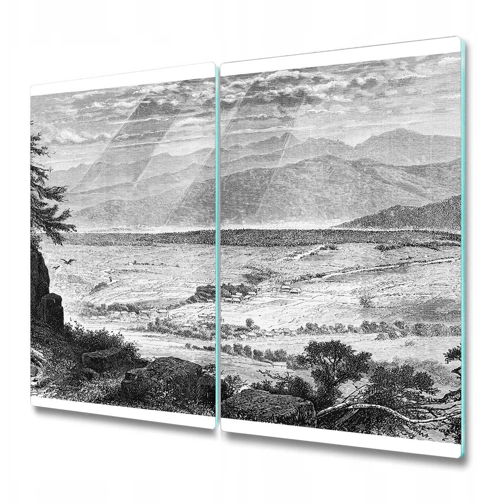 Glass Chopping Board Hills Landscape old school forest wild tree 2x30x52
