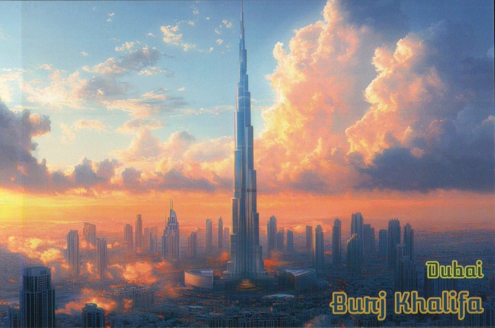 Burj Khalifa, Dubai United Arab Emirates UAE, Tallest Building - Modern Postcard
