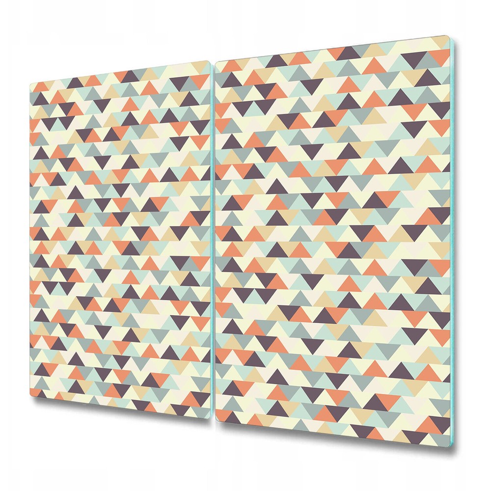 Glass Worktop Saver Kitchen Muster geometric brown orange and grey 2x30x52