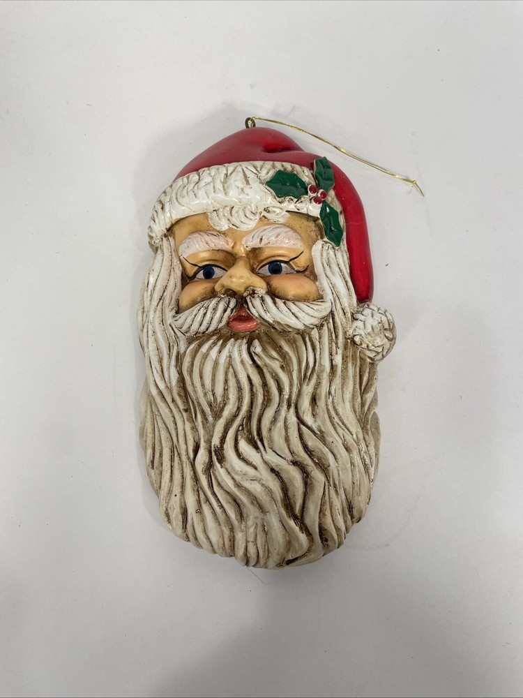 VTG Old World Blow Mold Plastic Santa Ornament