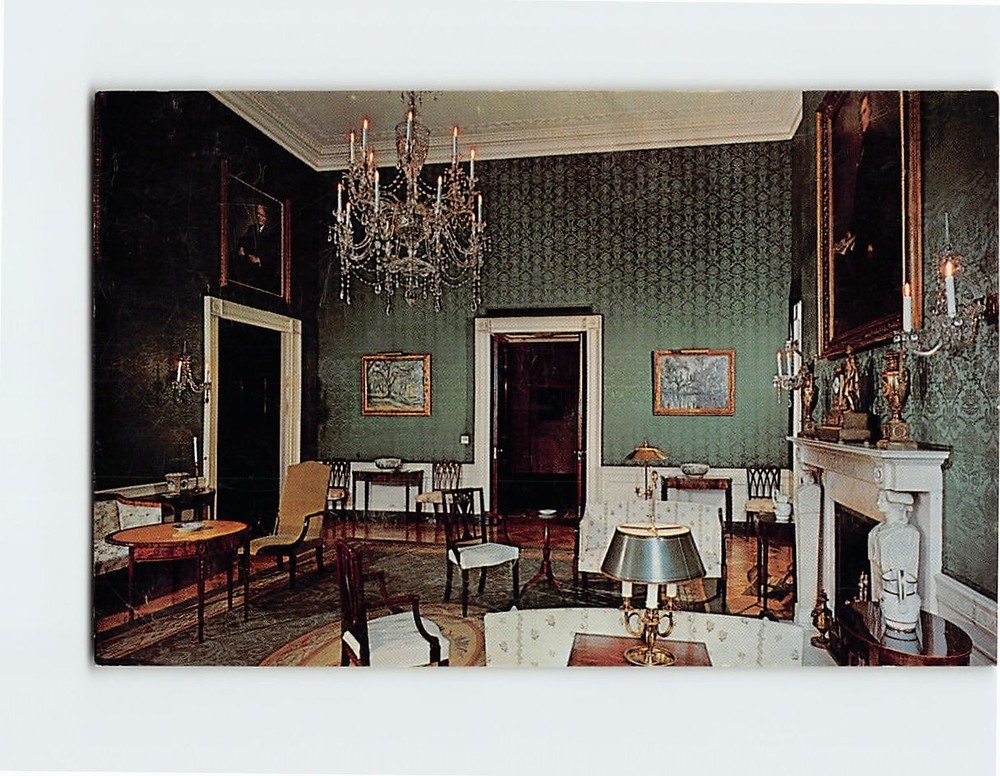 Postcard The Green Room White House Washington DC USA