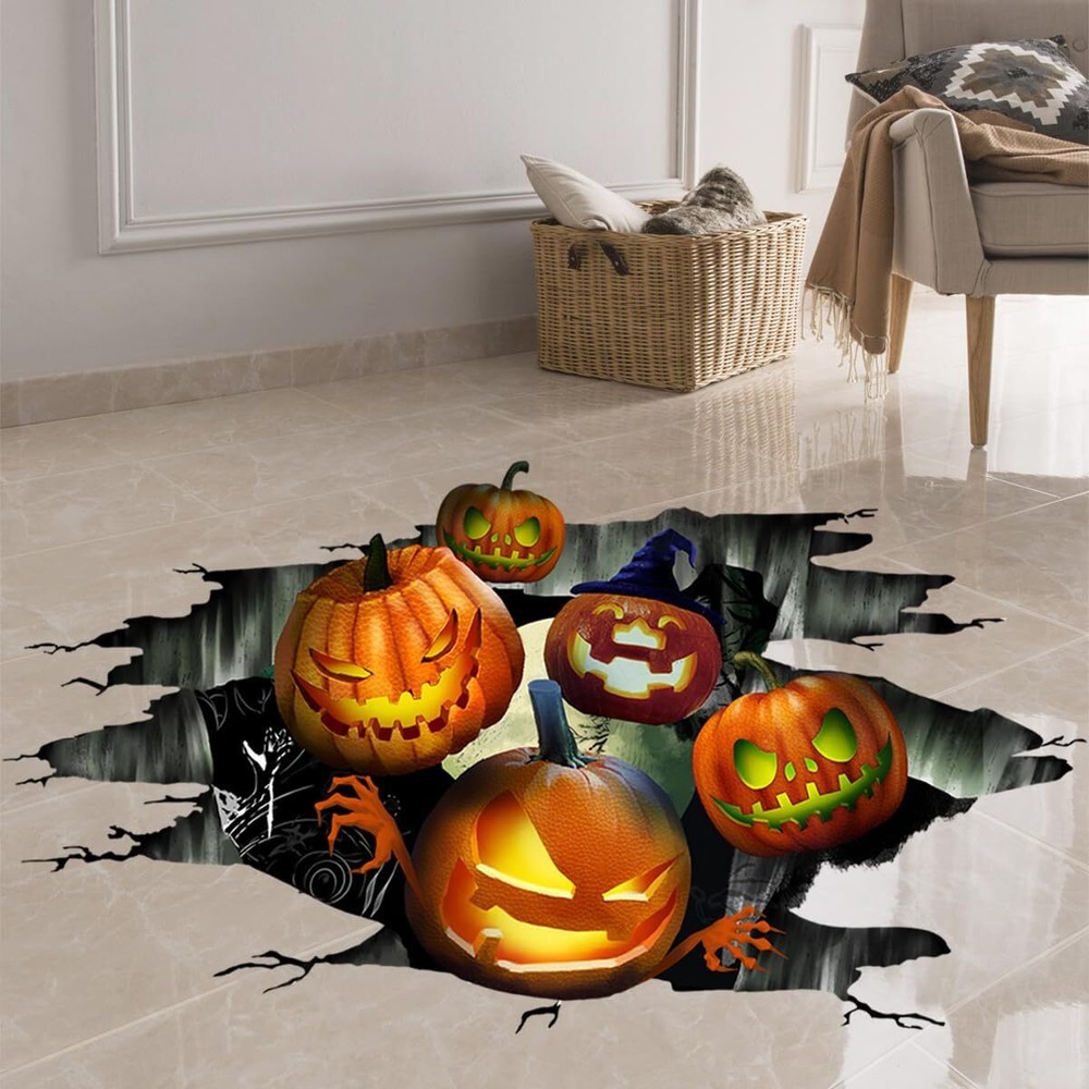 3D Halloween Floor and Wall Stickers for Spooky Decorations