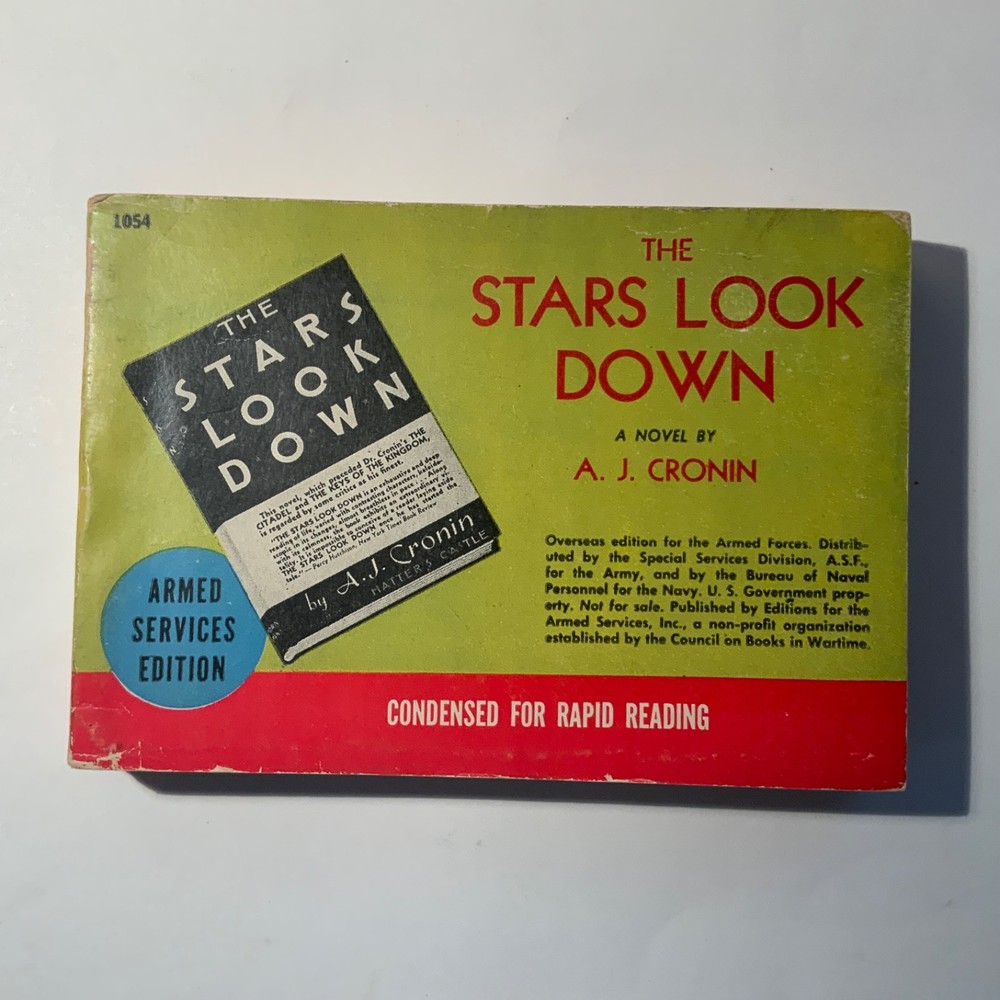 The Stars Look Down by A.J. Cronin 1946 Armed Services Edition 1054 Very Good+