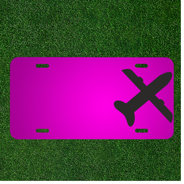 Create a Custom Car License Plate with Names and Aircraft Fly Icon for a Personalized Touch
