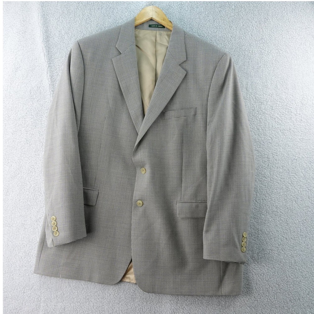 Lauren Ralph Lauren Wool 38R Houndstooth Blazer Sport Coat Men's Jacket Preppy