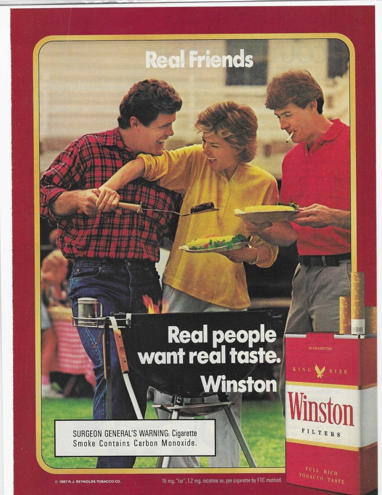 Real Friends  Winston Cigarettes Original Print Ad