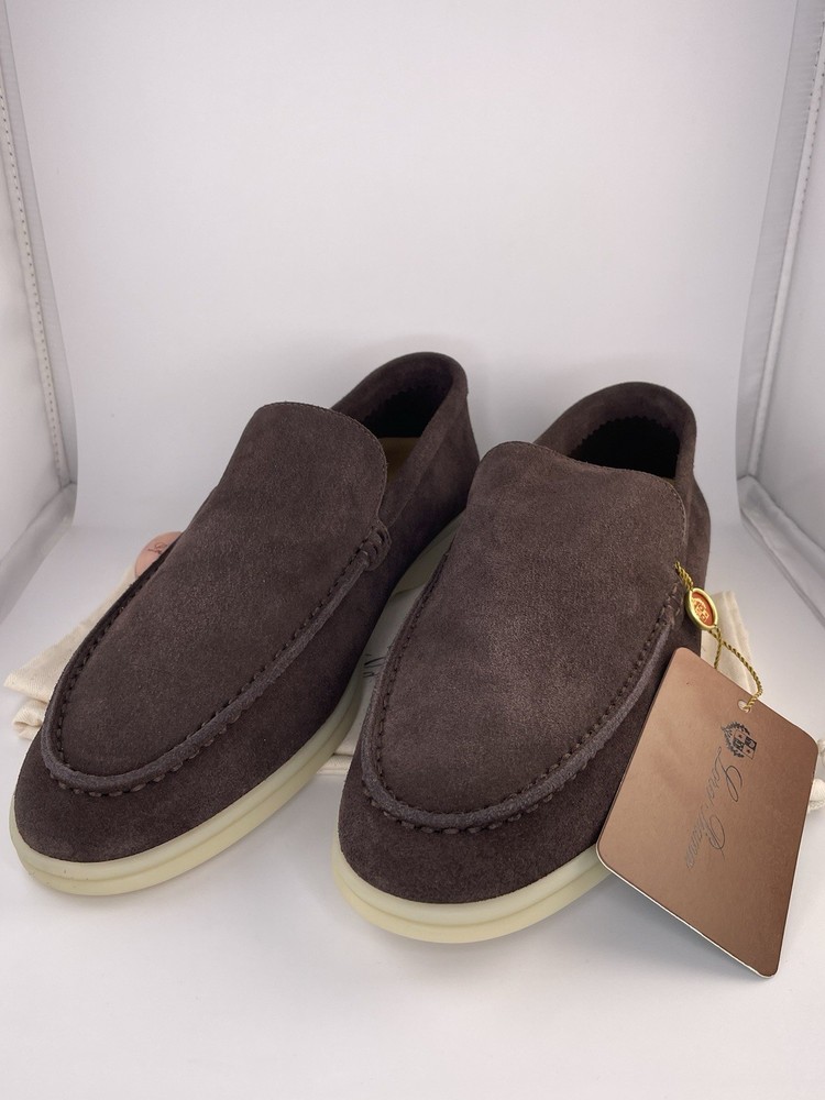 Loro Piana Summer Walk Shoes Men’s Size 43 US 10 Brown Classic Slip On Loafers