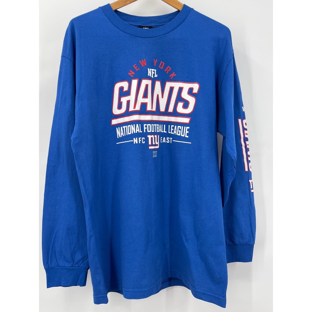 NFL Team Apparel New York Giants Long Sleeve Graphic T-Shirt Blue Mens Large