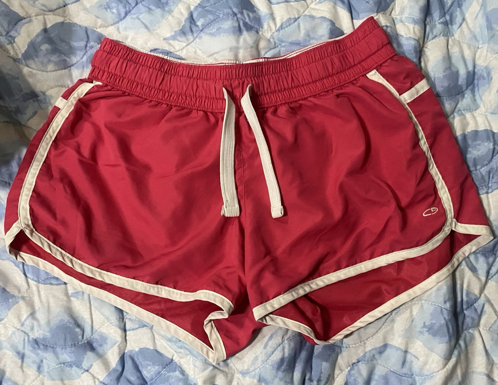 C9 by Champion Women’s Pink/White Athletic Running Shorts L Woven Poly Solid