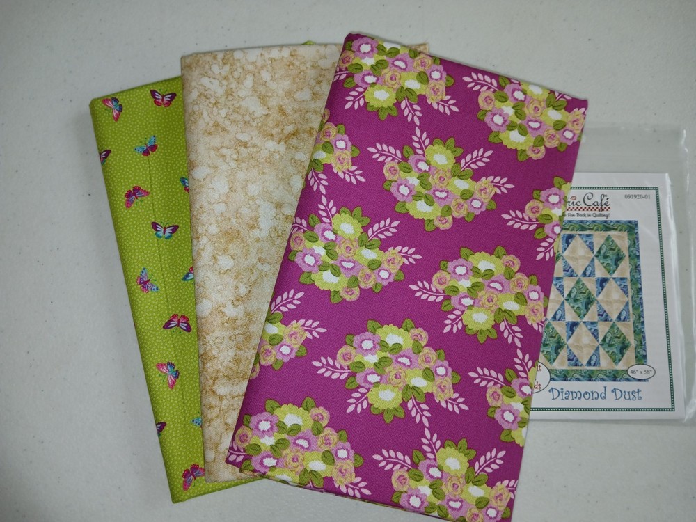 Lot 3 yd quilt kit w/pattern Fabric Cafe focus light dark QSQ free ship HTF