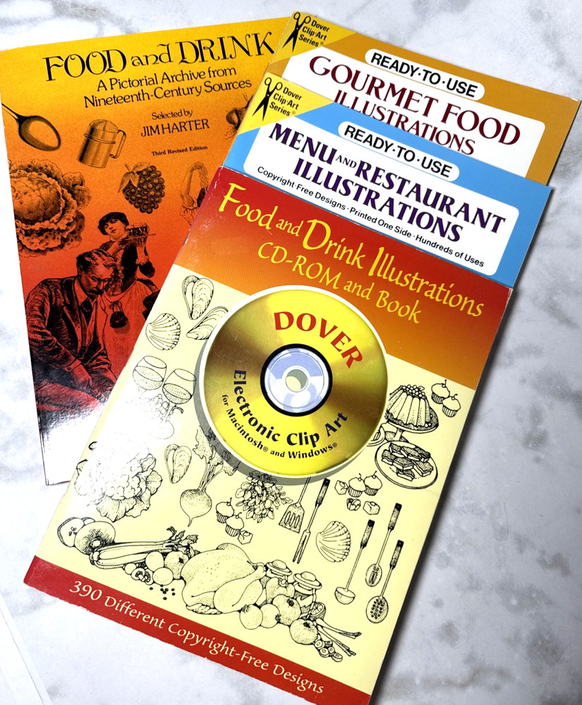Dover Royalty-Free (Lot of 4) FOOD & DRINK+GOURMET FOOD+MENU RESTAURANT Clip Art