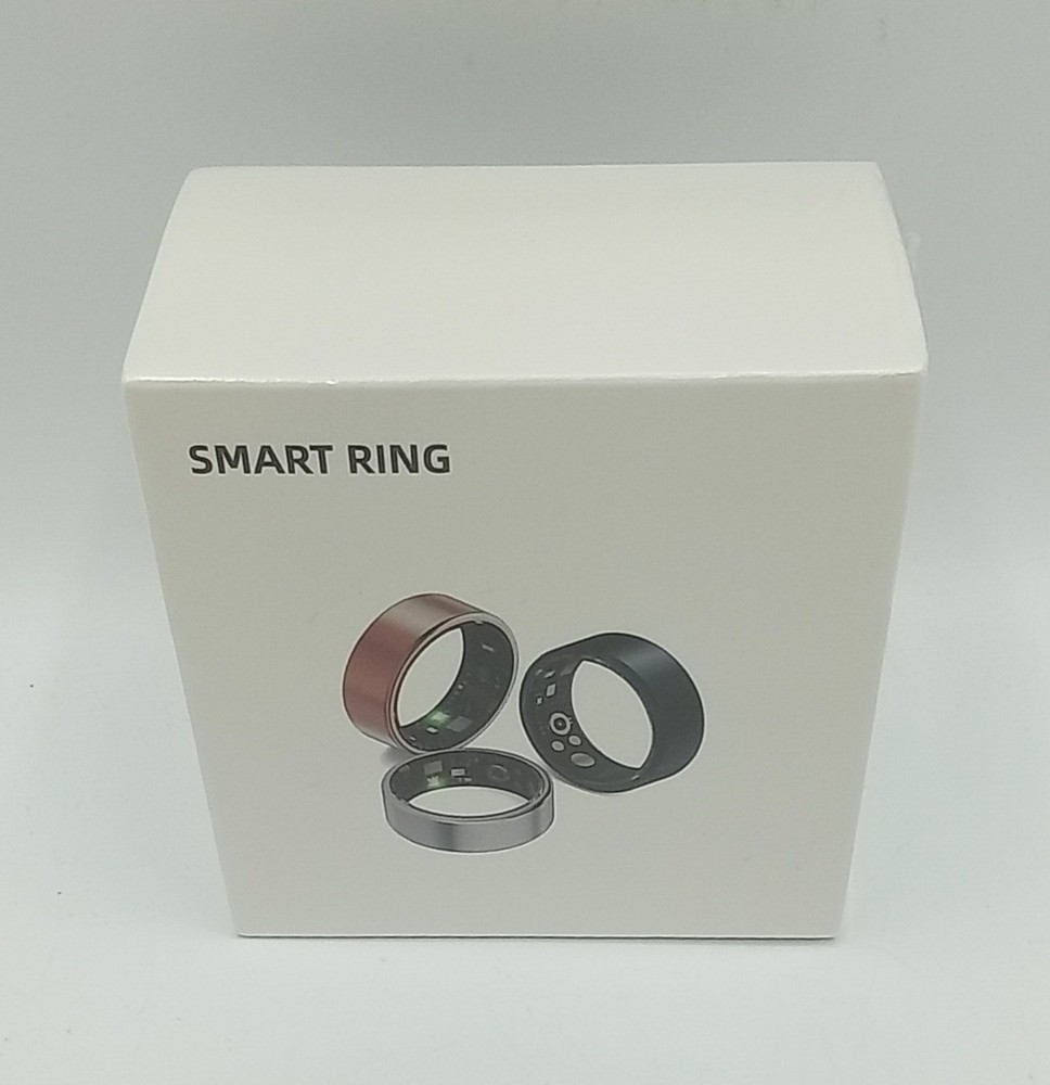 Silver Smart Fitness Ring with Charging Case - Size 8