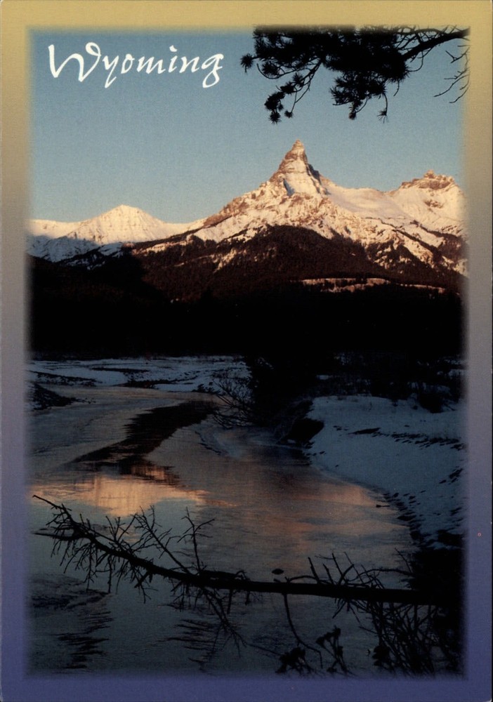 Pilot Peak Wyoming snow capped Chief Joseph Scenic Highway view postcard