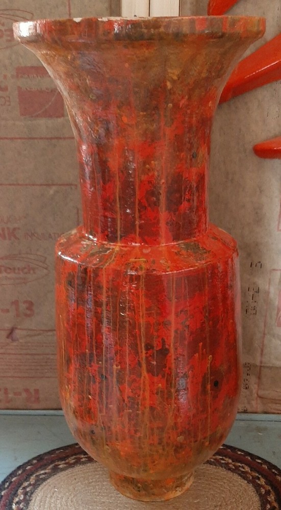 RARE Roland Ginezel Wood Wall Hearth Vessel Umbrella Stand Art