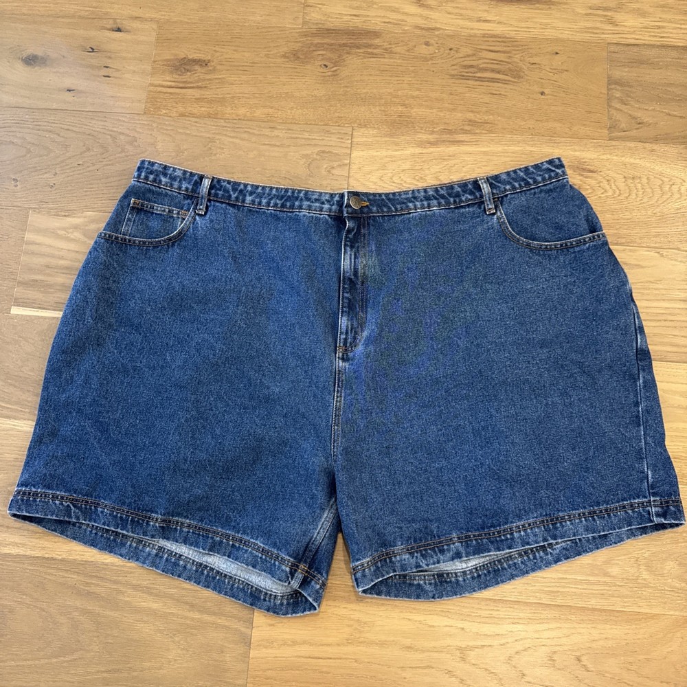 NWT Lucy And Yak Lexi High Waist Denim Shorts Mid Wash Blue Plus Sz 50