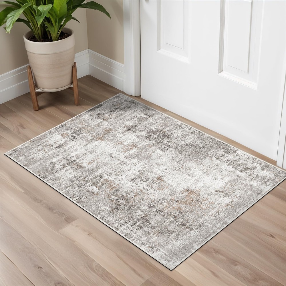 2x3 Washable Non-Slip Area Rug - Soft Low Pile Throw Rug for Kitchen Entryway...