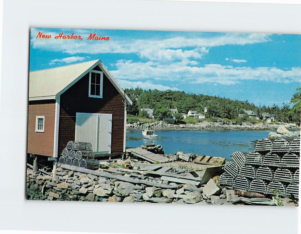 Postcard View of Quaint Back Cove Maine USA