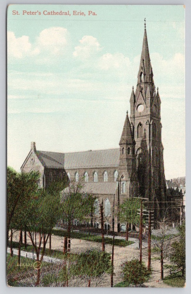 St. Peter's Cathedral Erie PA Vintage Postcard Valentine & Sons