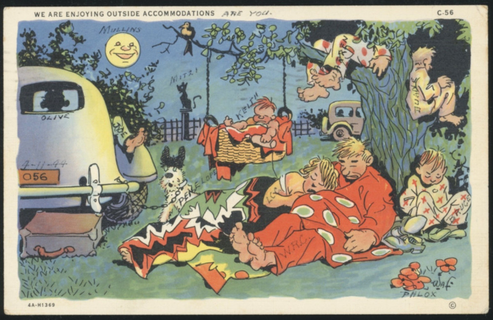 Postcard Vintage - Ray Walters Comic C-56 We Are Enjoying Outside Accommodations-image