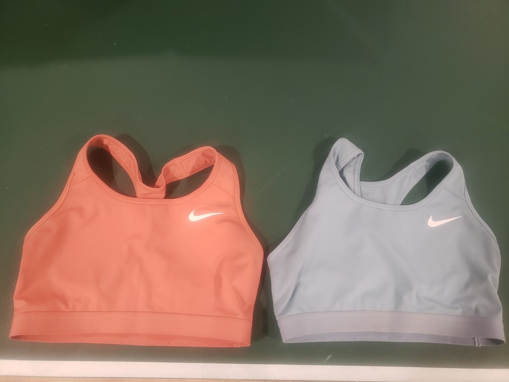 Lot Nike Sports Bra Womens Large Dri-Fit Swoosh Racerback Athletic Training Gym