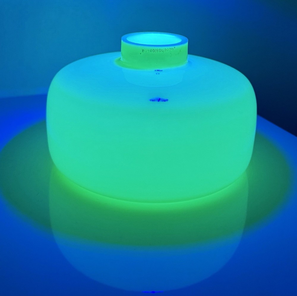 Vintage Art Deco Custard Uranium Custard Glass Lamp Light Cup Shade Fitter MCM