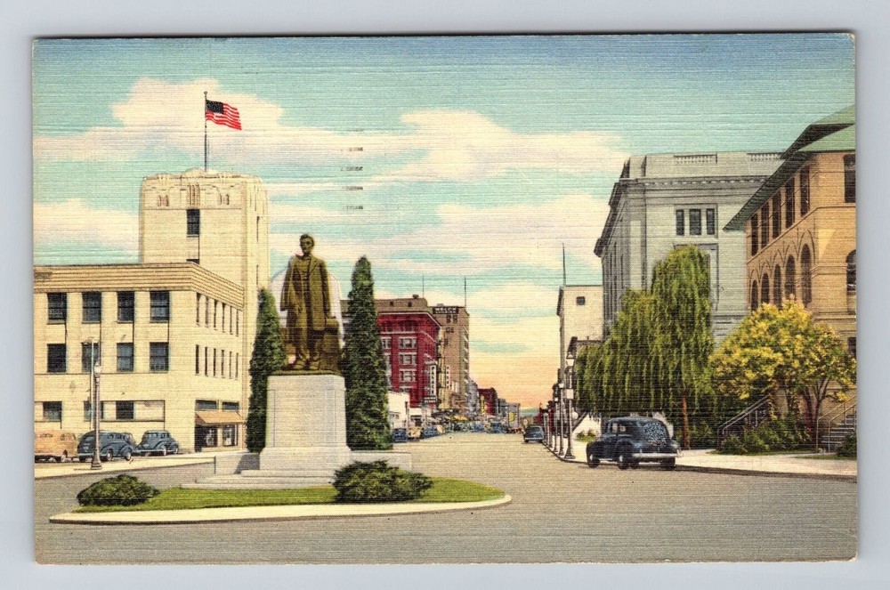 Spokane WA-Washington, Statue Abraham Lincoln, Vintage Postcard