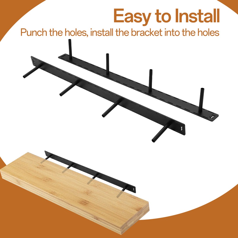 Heavy Duty 2X Floating Shelf Bracket 46 Invisible Support Easy Install