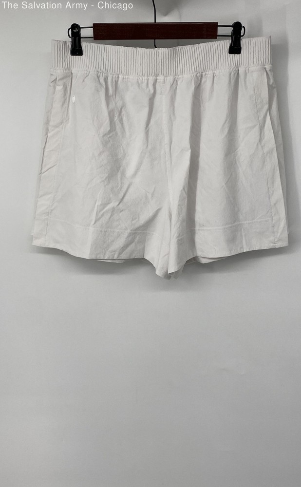 Lululemon Womens White Activewear Elastic Waist Pull On Athletic Shorts Size XL