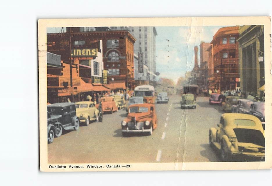 Postcard Ouellette Avenue Windsor Ontario Canada