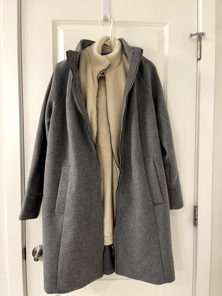 Seraphine 6 in 1 Grey Maternity Coat with Fleece Vest Size 4-Julienne CocoonCoat