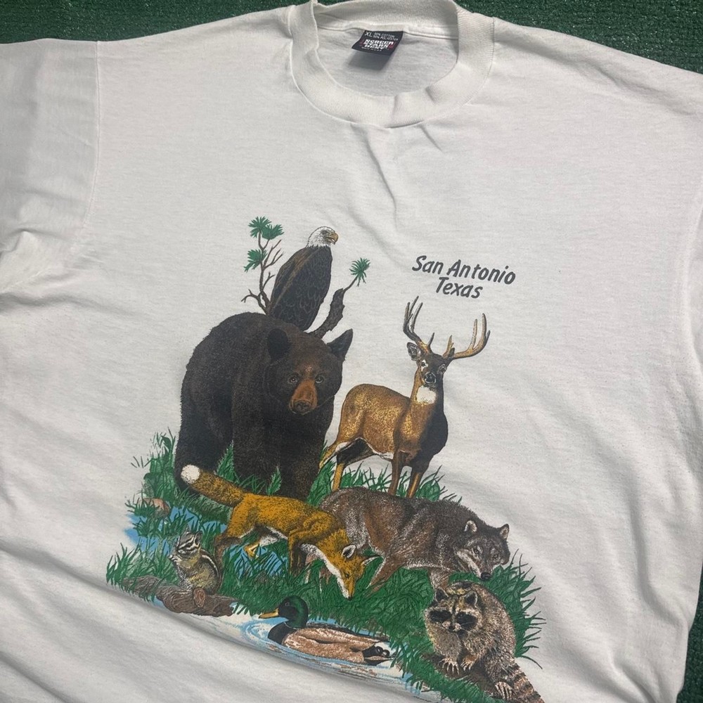 Vintage 90s San Antonio Texas nature single stitch white graphic t-shirt Size XL