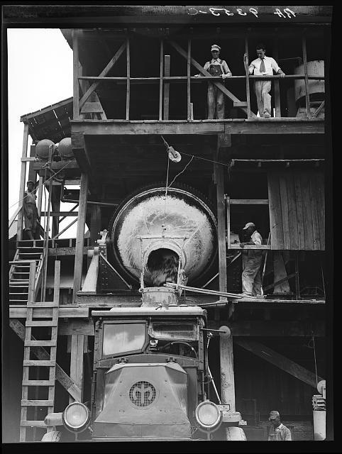 Birmingham Alabama 1936 Concrete Mixing Plant Workers Truck Cement Machinery