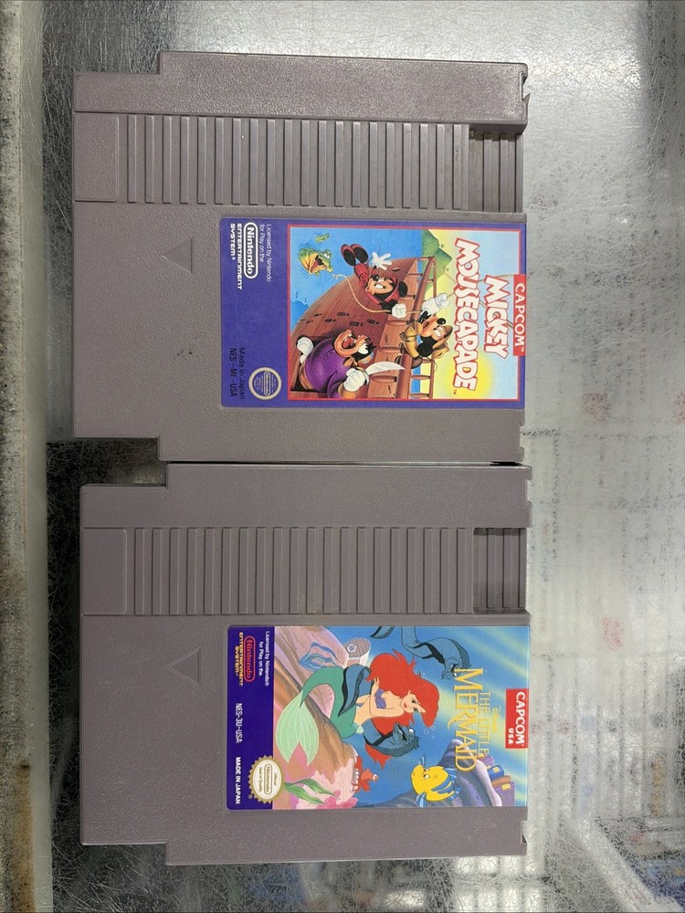Mickey Mousecapade & Disney Little Mermaid NES Nintendo Bundle