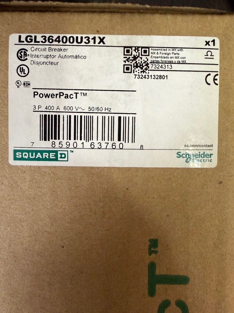 LGL36400U31X Square D 400 Amp 600V 3P NEW IN BOX - UNOPENED
