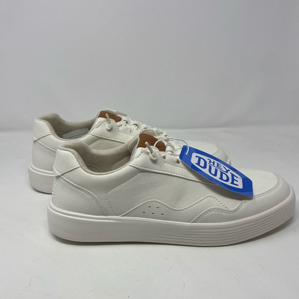 HEYDUDE Hudson Classic White Men's 9 Lightweight Casual Sneakers