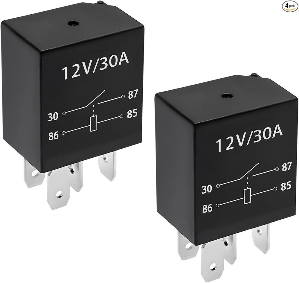 4 PCS 30A 5-Pin 12V Waterproof Heavy Duty Automotive Relay,  Color: 4Pin, 2PCS