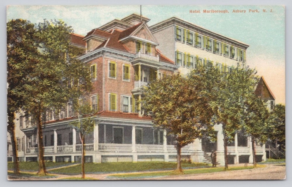 Hotel Marlborough Asbury Park NJ New Jersey Vintage Postcard Americhrome