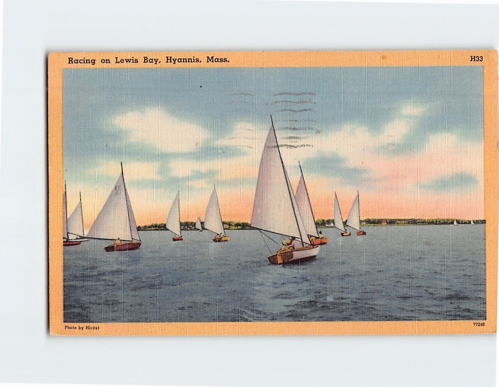 Postcard Racing On Lewis Bay Hyannis Massachusetts