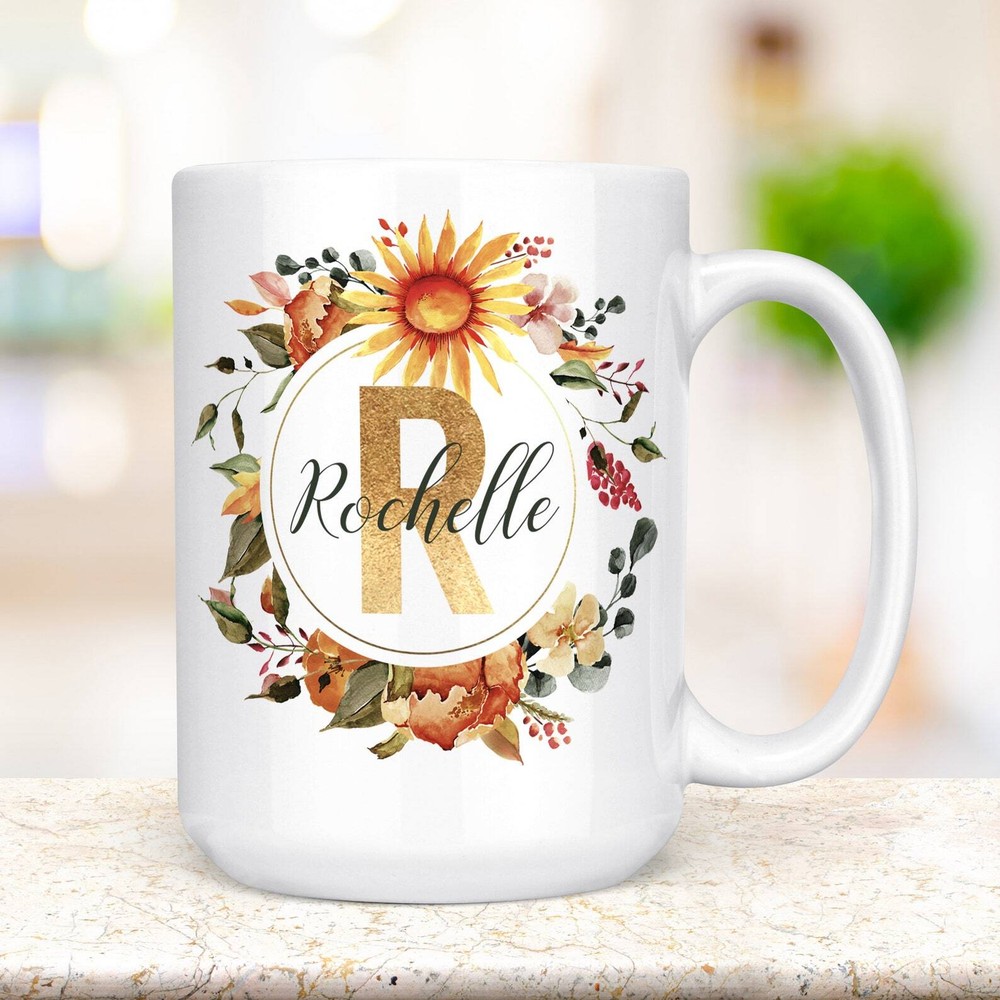 Fall Autumn Monogram Name Coffee Mug A42 Microwave Dishwasher Safe Ceramic
