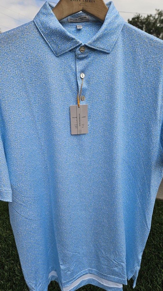 Peter Millar Golf Shirt Polo CS Summer Comfort Mezcal Print White XL NWT $115