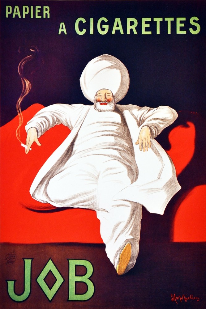 8034 Room Wall Poster: Smoking Man in White for Interior Design and Job Decor