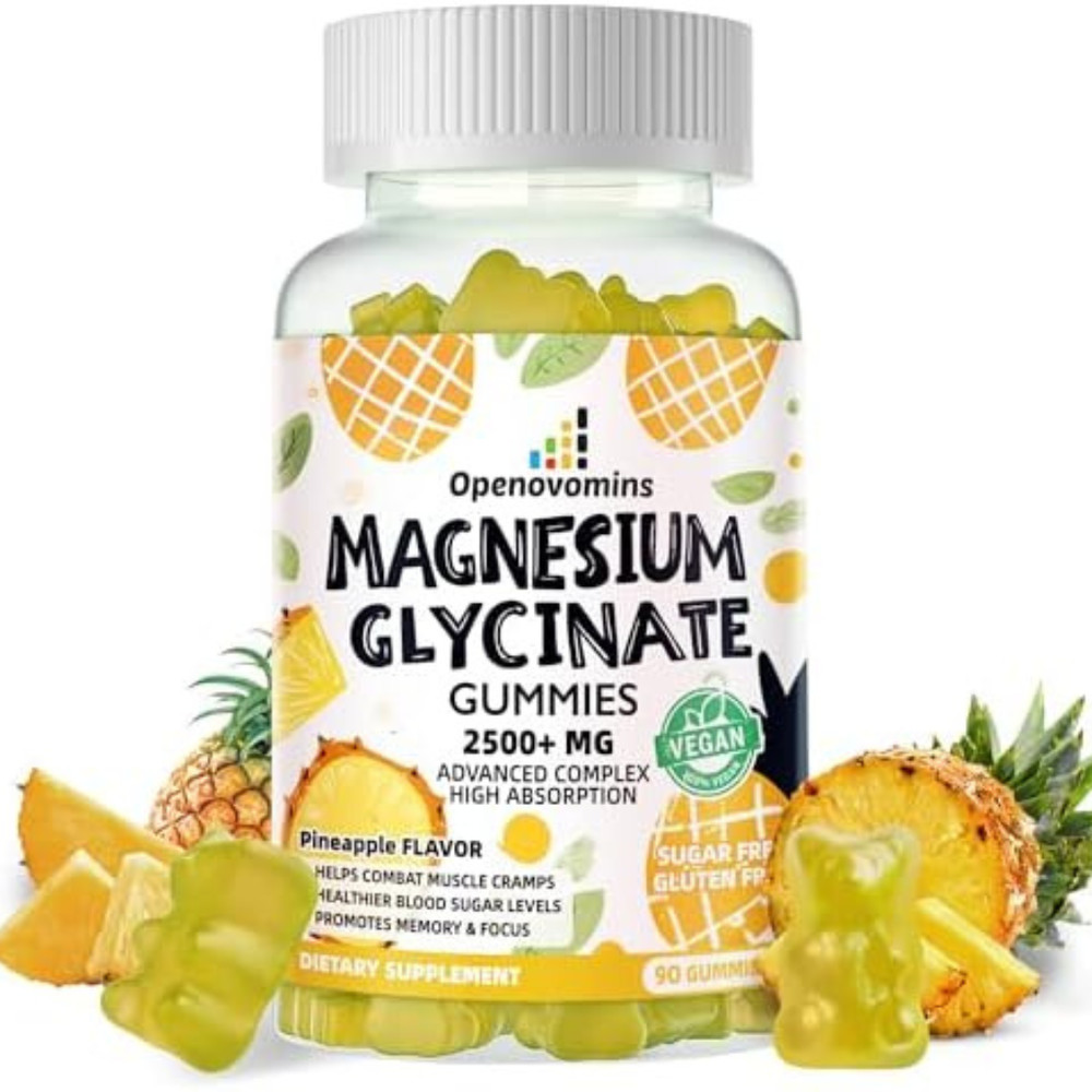 Magnesium Glycinate Gummies 2500mg - Sugar Free Magnesium Potassium Supplement w