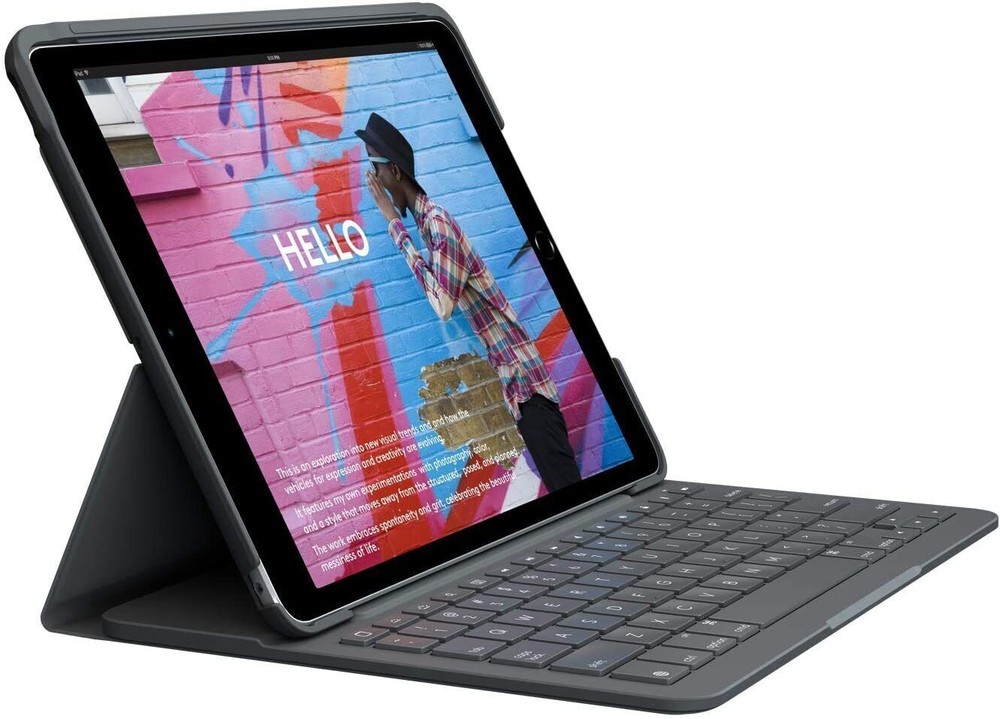 Logitech Slim Folio Keyboard Case for Apple iPad 7th/8th/9th Gen. - Graphite