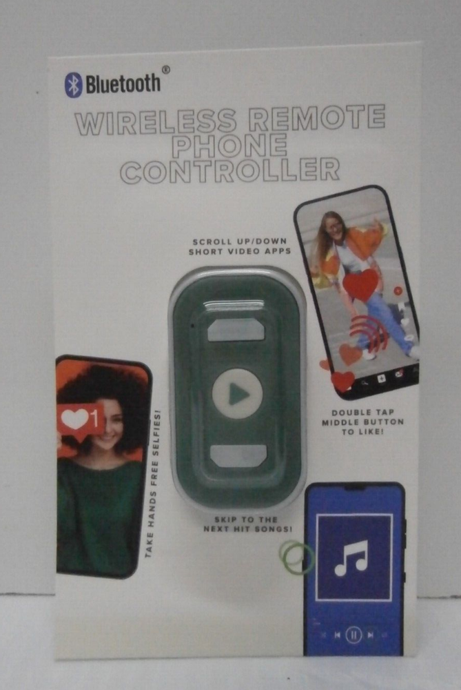 Vivitar Wireless Remote Phone Controller - Bluetooth - Green/White - NEW