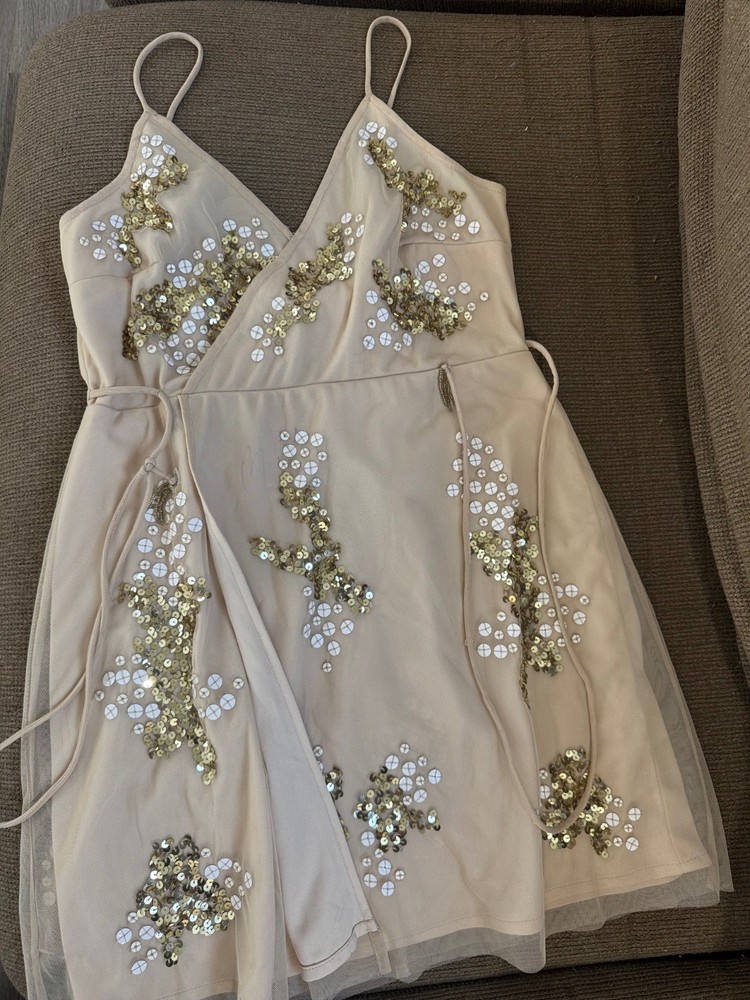 Altard State Medium Beige Sparkle dress