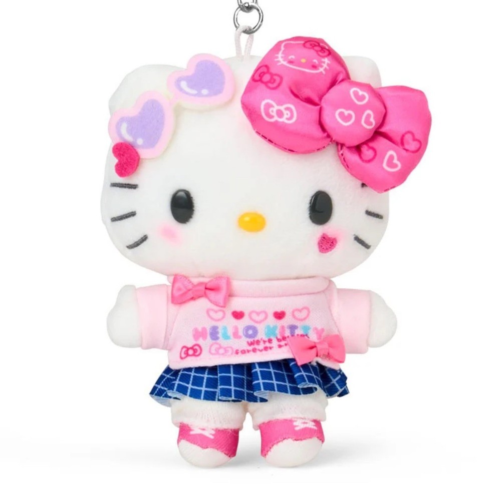 Sanrio Genuine Hello Kitty Kawaii y2k University Student College Keychain Plush