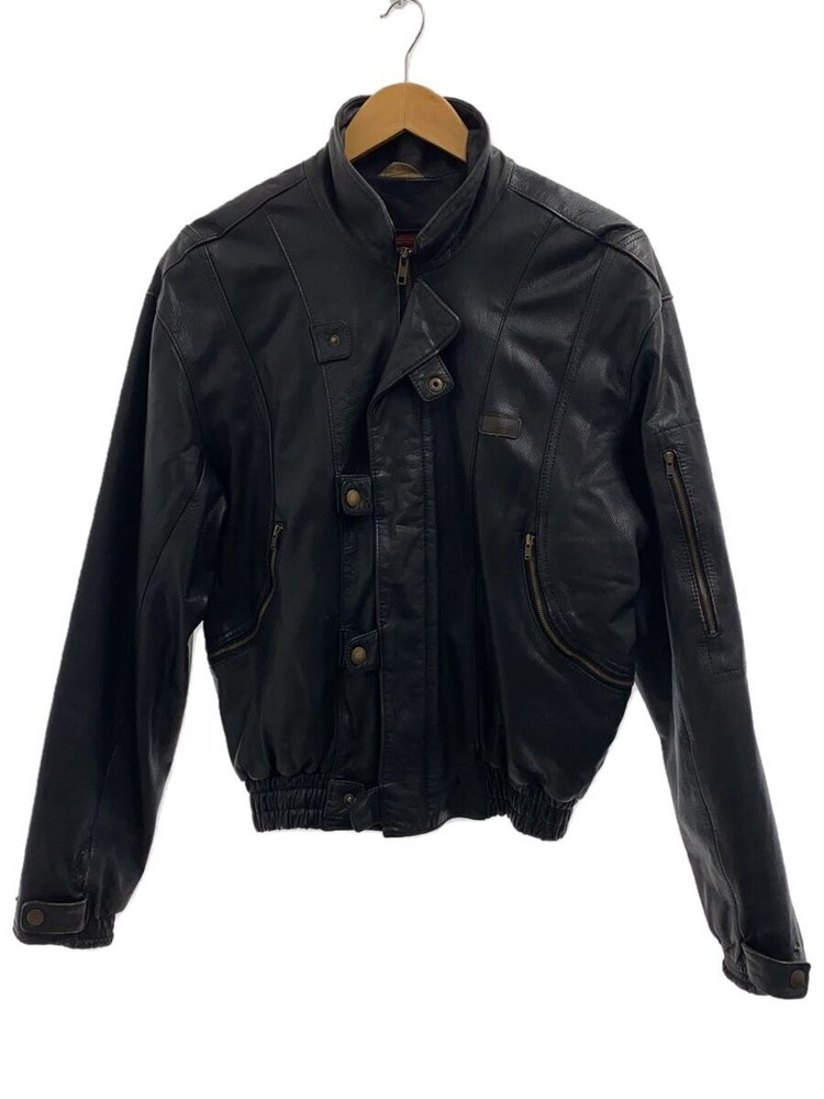 Slope Leather Jacket Blouson Mens Black Genuine Leather M 1306
