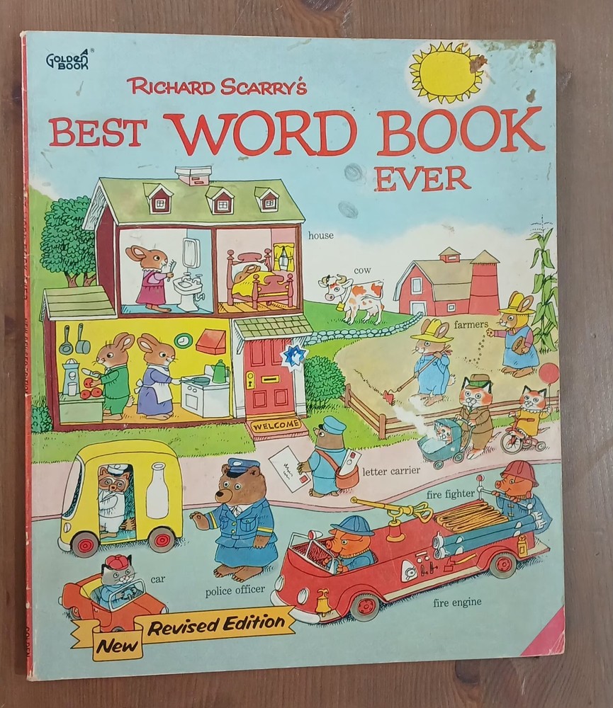 Richard Scarry's Best Word Book Ever Giant Golden Book Hardcover Good Condition